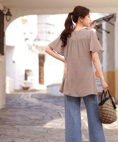 Tiaclasse フレアスリーブチュニックブラウス