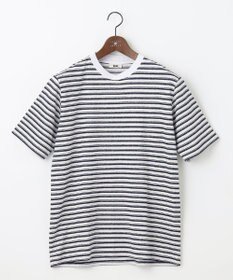 JOSEPH ABBOUD 【リネン素材/清涼感/吸水速乾】リネン天竺ボーダー Ｔシャツ