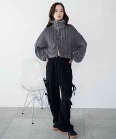 WEGO ダブルジップショートニットブルゾン