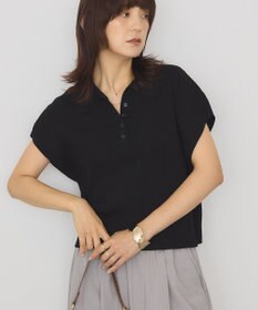 AMERICAN HOLIC フレンチスリーブリブニットポロ
