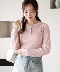 WEGO 【WEB限定/25年秋冬新作】別注USPOLOヘンリーネックニットPO