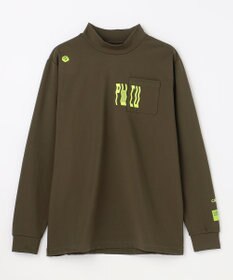 PW CIRCULUS 【裏起毛であたたか】【MEN】WAVY LOGO  裏起毛ロングスリーブモックネックT ゴルフ