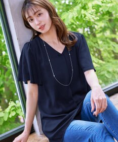 Tiaclasse フレアスリーブチュニックブラウス