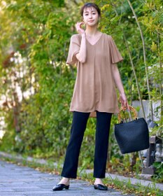 Tiaclasse フレアスリーブチュニックブラウス