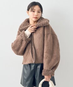 earth music&ecology リバーシブルフェイクムートンショートブルゾン