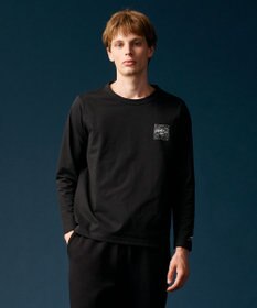 JOSEPH ABBOUD MOUNTAIN 【JAPANファブリック/吸水速乾】プレーティング天竺アウトドア Tシャツ ブラック系