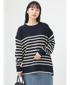 earth music&ecology ウォッシャブル脇スリットクルーネックプルオーバー