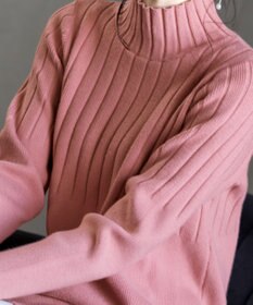 Tiaclasse L 【洗える】もっちり柔らかいハーフリブニットチュニック