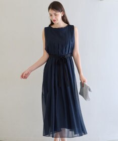 23区 【APPLAUDIR】グロッシーオーガンザ ドレス ネイビー系