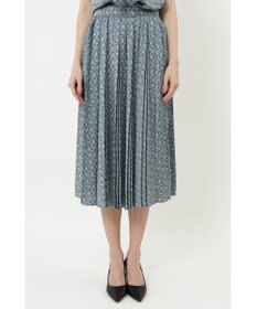 DAKS サテンプリントプリーツスカート