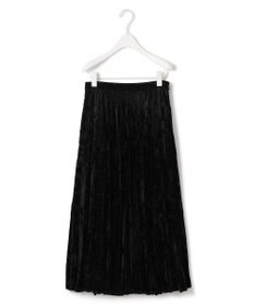 ICB 【洗える】 シアーベルベット プリーツスカート