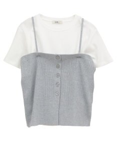 earth music&ecology ＳＥＴ２点コンパクトＴＥＥ＋マルチｗａｙニットビスチ