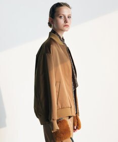 ICB 【洗える】 マットサテン MA-1ブルゾン