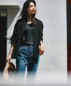 23区 S 【洗える】LIBECO バンドカラー シャツ