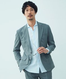 GOTAIRIKU 圧倒的清涼感・８つの夏機能【接触冷感/通気性/軽量/撥水…等】クールドッツ セットアップジャケット_ヘリンボーンプリント（25年モデル）