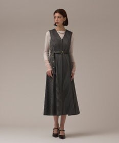 GRACE CONTINENTAL ストライプジャージワンピース