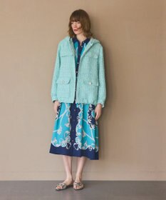 GRACE CONTINENTAL スカーフプリントシャツワンピース