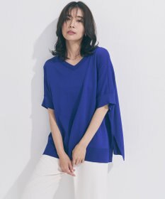 UNFILO L スゴ機能美ニット Vネック ワイドプルオーバー