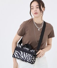 LeSportsac MINI DUFFEL CROSSBODY/クリームブラックゼブラ