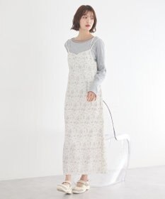 earth music&ecology フラワーバッククロスキャミワンピース