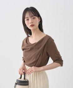 earth music&ecology ドレープデザインカットソー