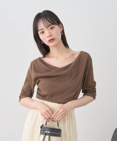 earth music&ecology ドレープデザインカットソー