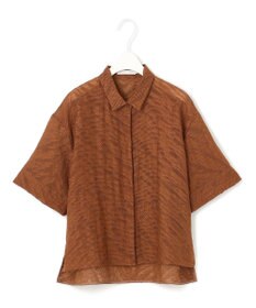 ICB L 【洗える】ゼブラシアーJQ クロップドシャツ