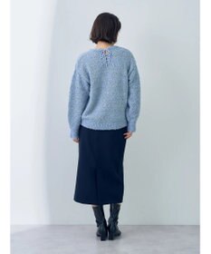 YECCA VECCA レースアップリボンヤーンニット