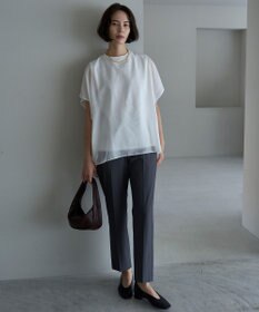 UNFILO 【洗える】シアーレイヤード Tシャツ