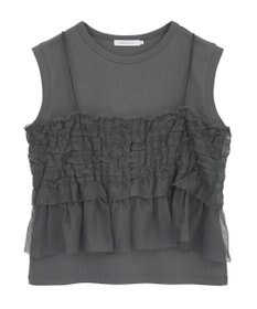 AMERICAN HOLIC 【2点セット】チュールキャミ+ノースリーブT