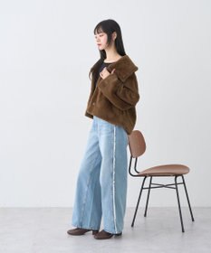 earth music&ecology ファーショートブルゾン