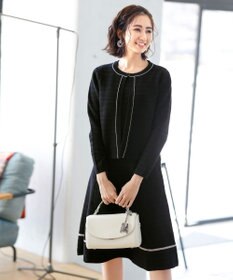 Tiaclasse L 【洗える】リップル編みニットワンピース