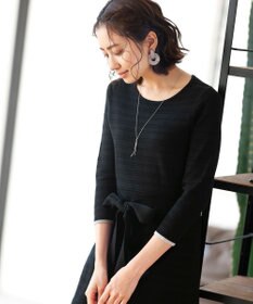 Tiaclasse L 【洗える】リップル編みニットワンピース