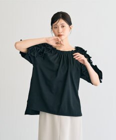 YECCA VECCA UVカットフリルスリーブカットソー