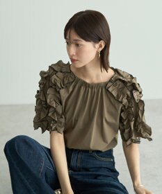 YECCA VECCA UVカットフリルスリーブカットソー