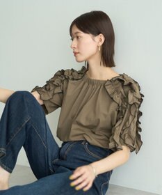 YECCA VECCA UVカットフリルスリーブカットソー