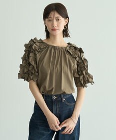 YECCA VECCA UVカットフリルスリーブカットソー