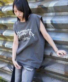WEGO 【ユニセックス着用ITEM/MLサイズ展開】ヴィンテージライクグラフィックノースリーブ