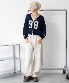 WEGO ナンバリングメッシュニットパーカー