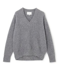 BEIGE， AMARILLO / スパンコールフォックスVネックニット
