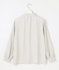 J.PRESS LADIES L 【洗える】ヌーディスバックサテン フリル襟 ブラウス