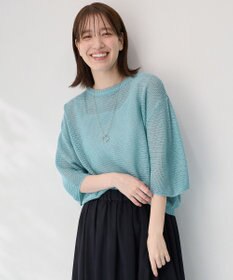 ANY 【洗濯機可/アンチピリング】アイレットメッシュニット