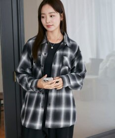 WEGO 【ユニセックス着用ITEM/SMLサイズ展開】オンブレチェックシャツ（LS）