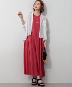 23区 【先行予約】LIBECOリネン ポケット刺繍 クロップドシャツ