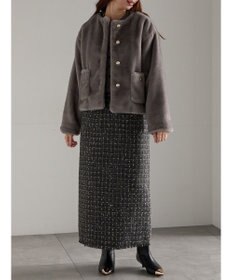 Te chichi グラデーションファーノーカラージャケット《2025winter catalog item》