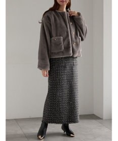 Te chichi グラデーションファーノーカラージャケット《2025winter catalog item》