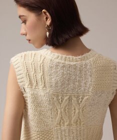 GRACE CONTINENTAL パッチワークニットトップ