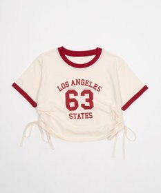 WEGO グラフィックサイドリボンドロストショートT