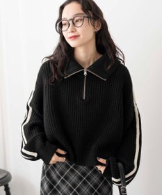 WEGO 2ラインハーフジップニットプルオーバー