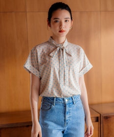 組曲 S 【セットアップ対応可】モノグラムプリント2WAYブラウス